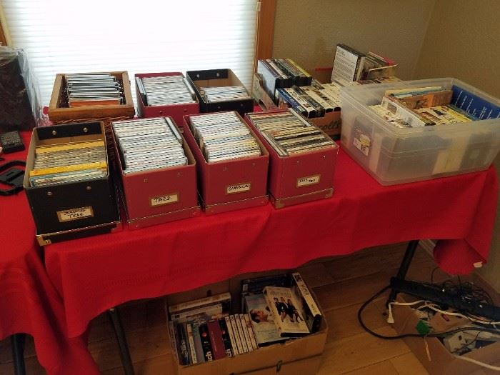 CD,  DVD's, VHS, etc. 
