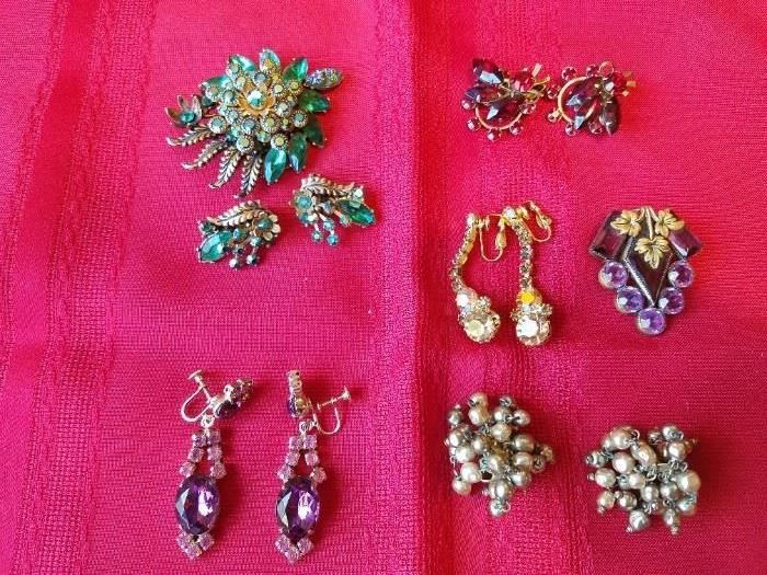 Vintage Earrings and Pins...Nice shape