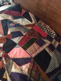 Crazy quilt, satin antique quilt and baby size crazy quilt