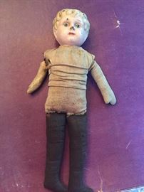 Rare boy doll with a tin head and shoulders from Germany 