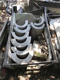 Chauvency limestone column with base, 8' tall