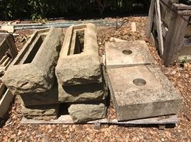 Cut sandstone column bases many applications, limestone column pedastals or?