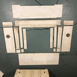 18th Century France stone fireplace complete 24K