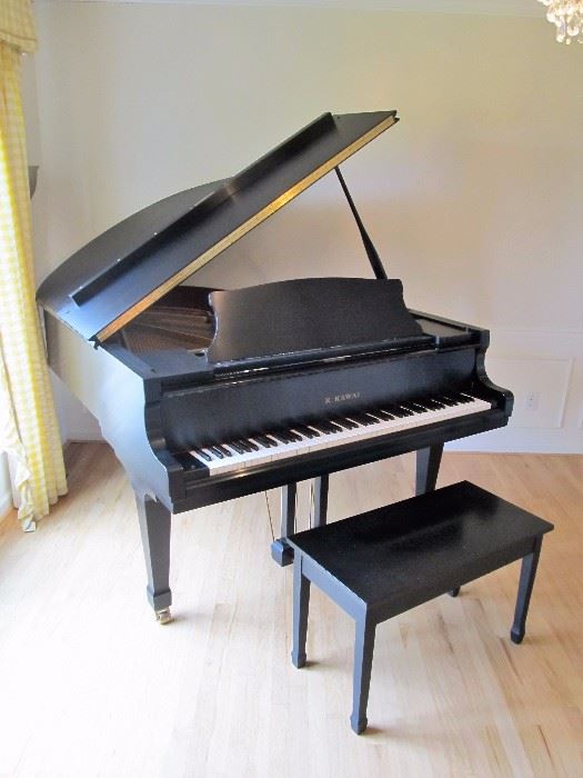 AUCTION HIGHLIGHT: Kawai RX-2 grand piano (5' 10") in matte finish, with bench. This piano has been cherished by the family since it was purchased, having been played regularly.