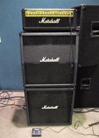 Marshall G-100R CD solid state guitar amp head; and pair of model VS412, 4x12 cabinet guitar speakers