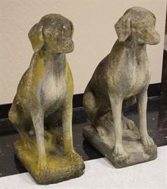 Lot #6055 - PAIR OF VINTAGE CAST STONE GARDEN HOUNDS