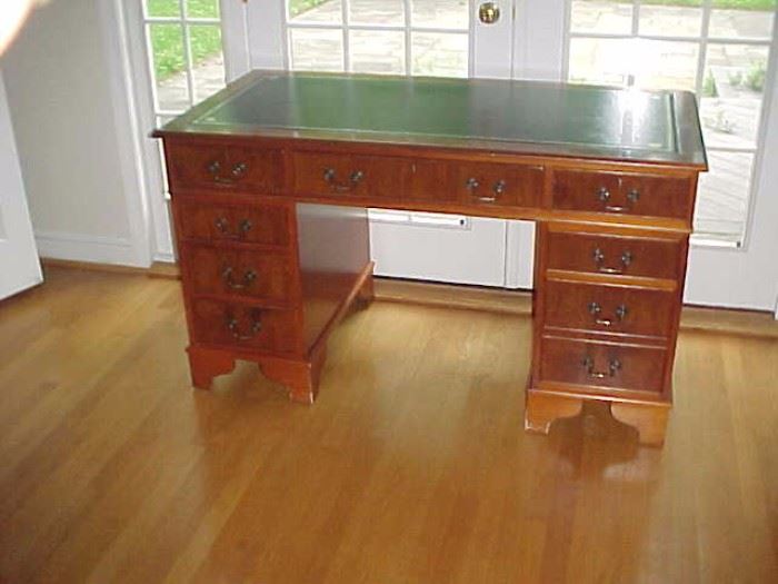 DESK WITH LEATHER TOP
