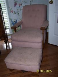 vintage Chair with Ottoman