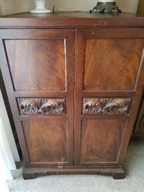 Vintage Tall 2 door wood cabinet