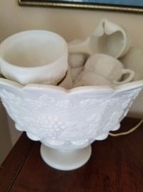 Milk glass items