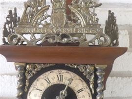 Brass detail on German cuckcoo clock