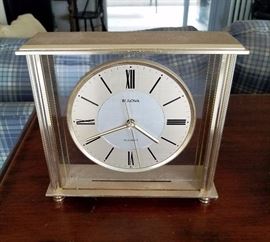 Bulova metal (brass?) mantle clock