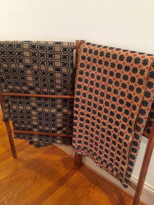 Antique woven coverlets