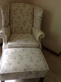 Wing Back Chair w/matching Ottoman