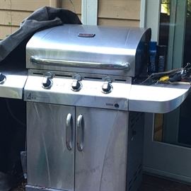 Char Broil Barbecue with burner and assorted tools