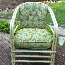 floral green wicker chair