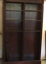 4 glass shelves and six wooden shelves bookcase that lights up