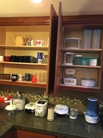  Multiple kitchen dish wear and electronics