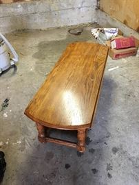 Wooden coffee table with drop sides