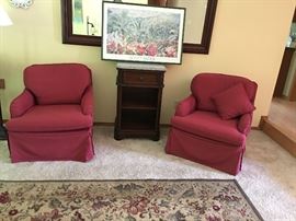 2 casual side chairs, swivel and rock
