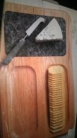 New Wood & Marble Cheese & Cracker Server