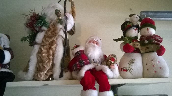 Santa tree topper & Shelve Santa & Snowman family