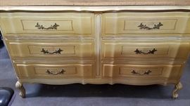 6 drawer high end French Dresser with matching nightstand and 2 twin beds