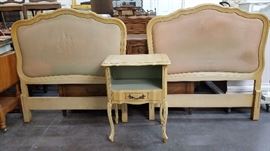 6 drawer high end French Dresser with matching nightstand and 2 twin beds