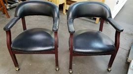 pair studded chairs