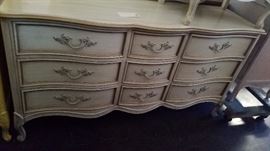 Dixie French Provincial Dresser, mirror and Nightstand