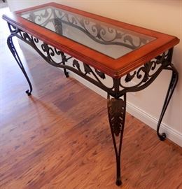 Iron, Wood, & Glass Entry Table