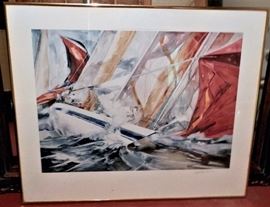 32” x 26” Boat Print Signed “William Bond F/ASMA”