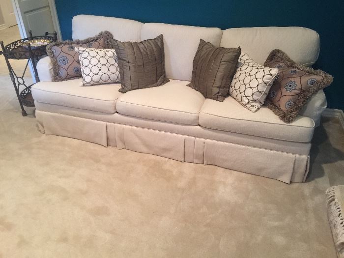 White linen Queen size sofa bed in excellent condition