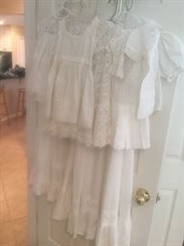 Lovely vintage baby dressing gowns and white dresses