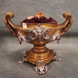 Signed Bronze, Gilt and Sterling Centerpiece