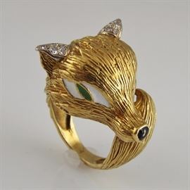 Yellow Gold Fox Ring (purportedly once belonged to Redd Foxx)
