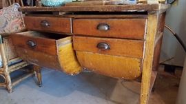 Antique Baker's table with bins for flour.