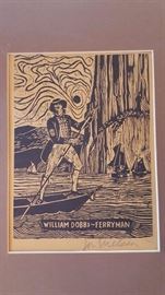linocut - William Dobbs Ferryman (local interest)
