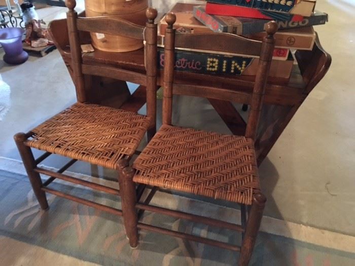 Child's Mottville chairs and stagecoach bench