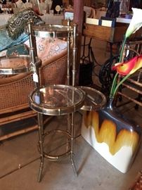 Bamboo brass plant stand