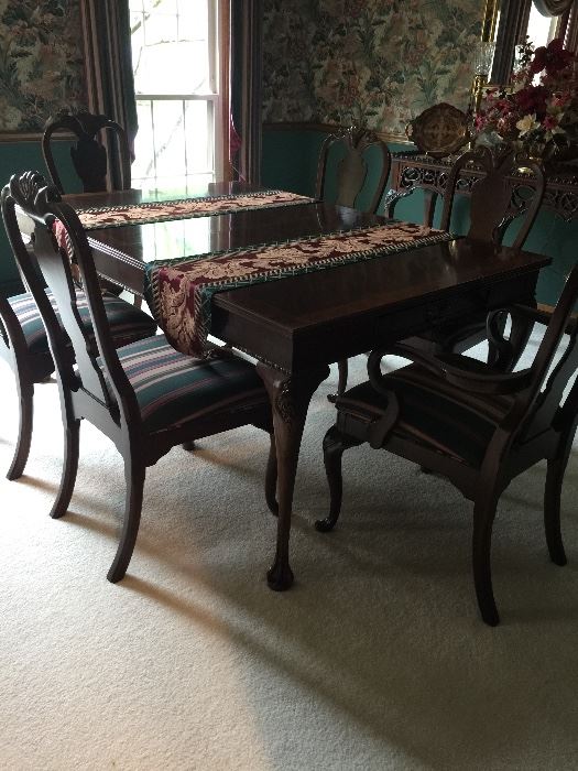 Drexel Dining Table/6 chairs - 2 leaves 