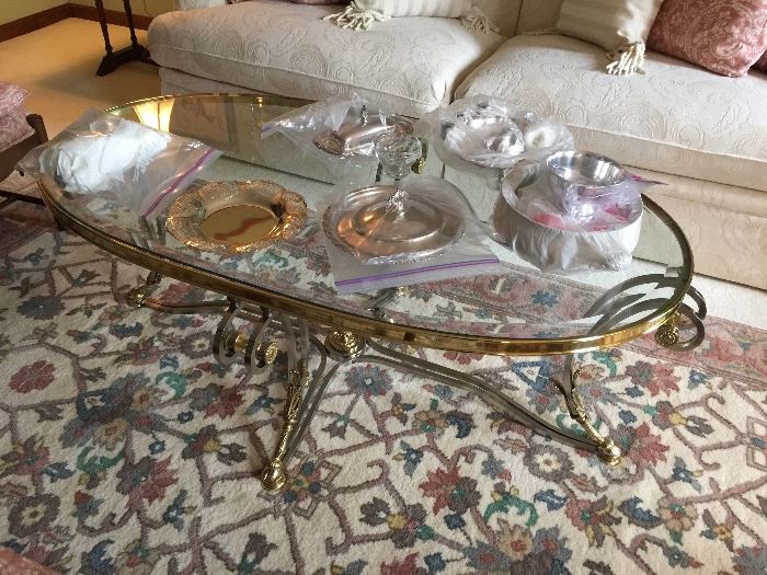 LaBarge Coffee Table, mixed metals