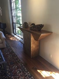 custom wood pedestal with 2 wood carved ducks from Christie's auction house