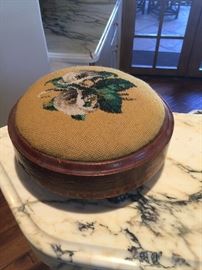 antique stool with beading rare