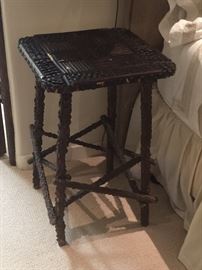 Tramp art antique side table