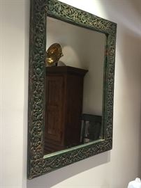 Antique wood carved mirror