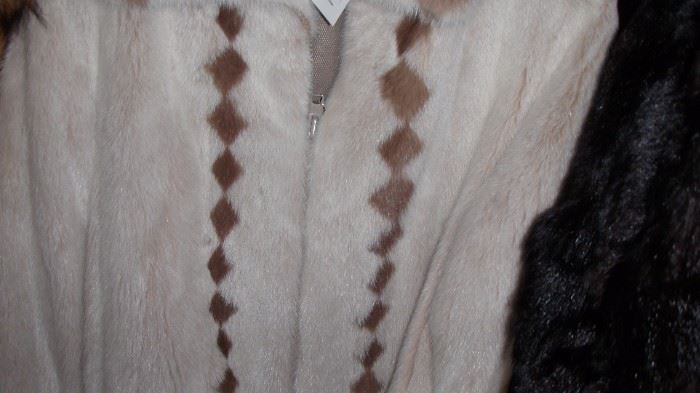Blush Mink Jacket with brown mink insert