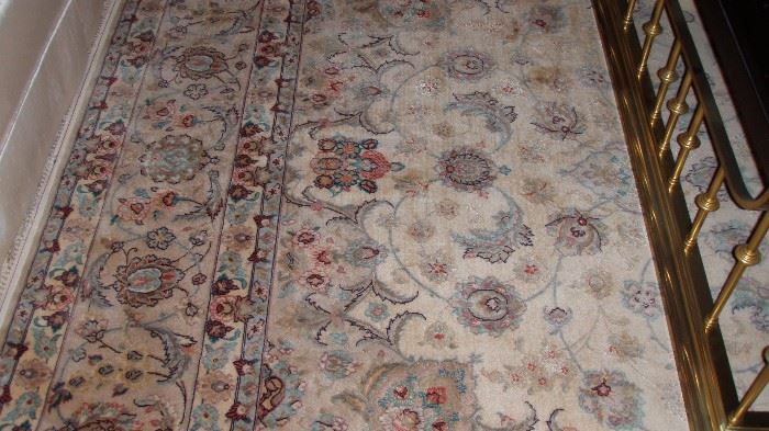 6x10 hand knotted silk & wool Iran Rug