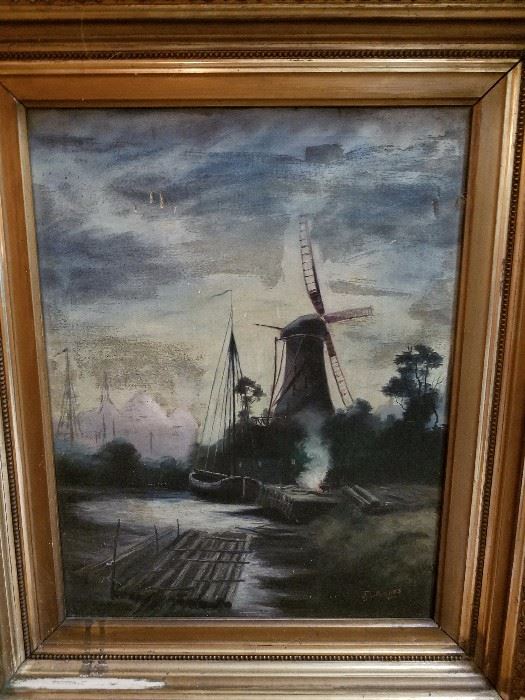 Signed Dutch artist original oil painting