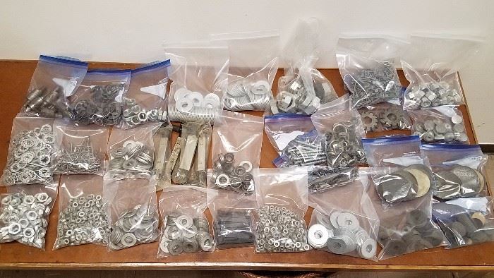 Lots of large washers, nuts, grinding discs, etc. 